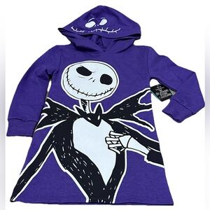 Nightmare Before Christmas Girls Halloween Hoodie Dress Size 6/6X Super Cute NWT